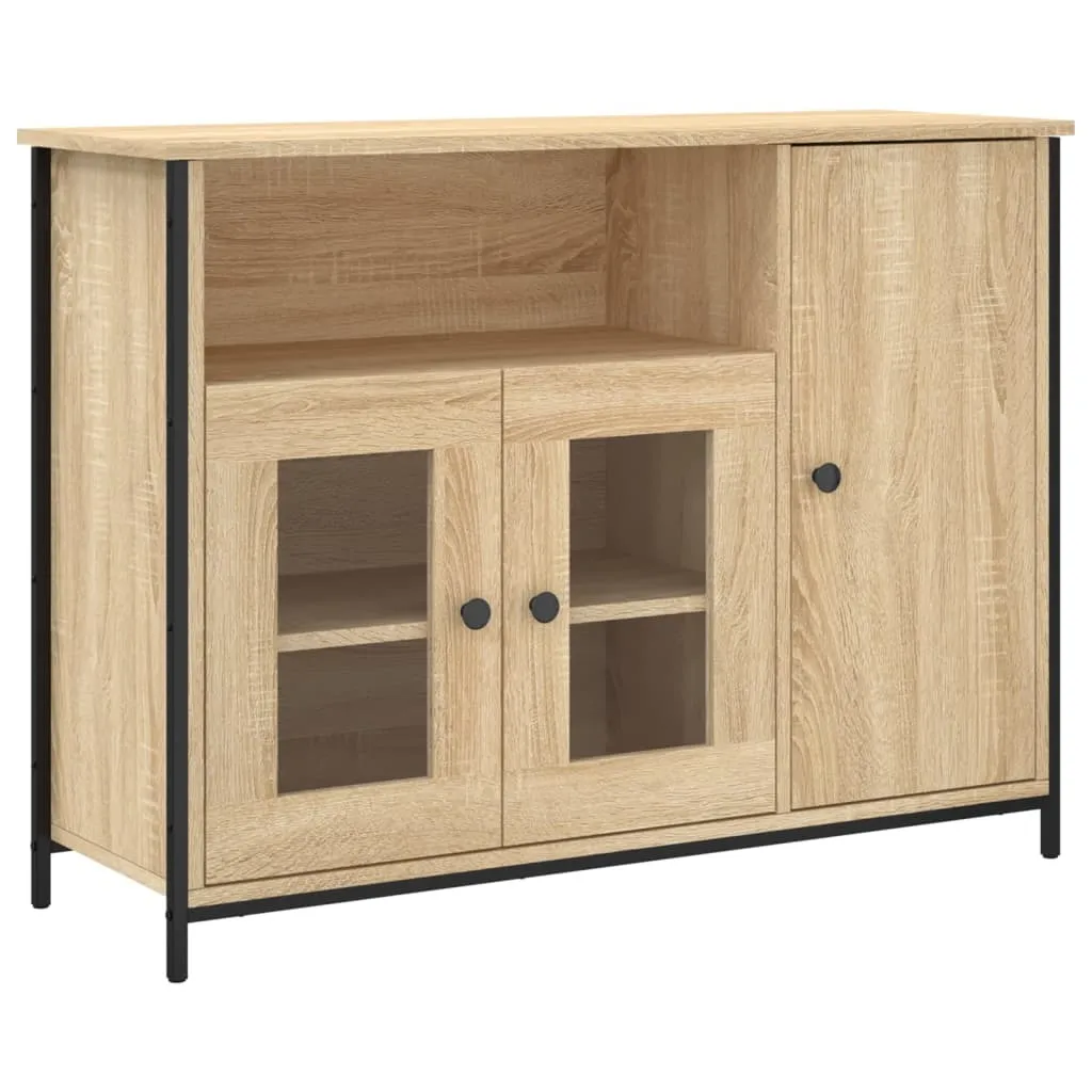 Credenza Multiuso 100cm Rovere Sonoma - Robusta e Capiente - 3