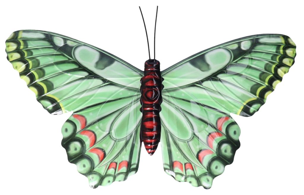 Pro Garden Wanddekoration Schmetterling - grun - 49 x 34 cm - Metall - Wanddekoration / Zaun / Gart