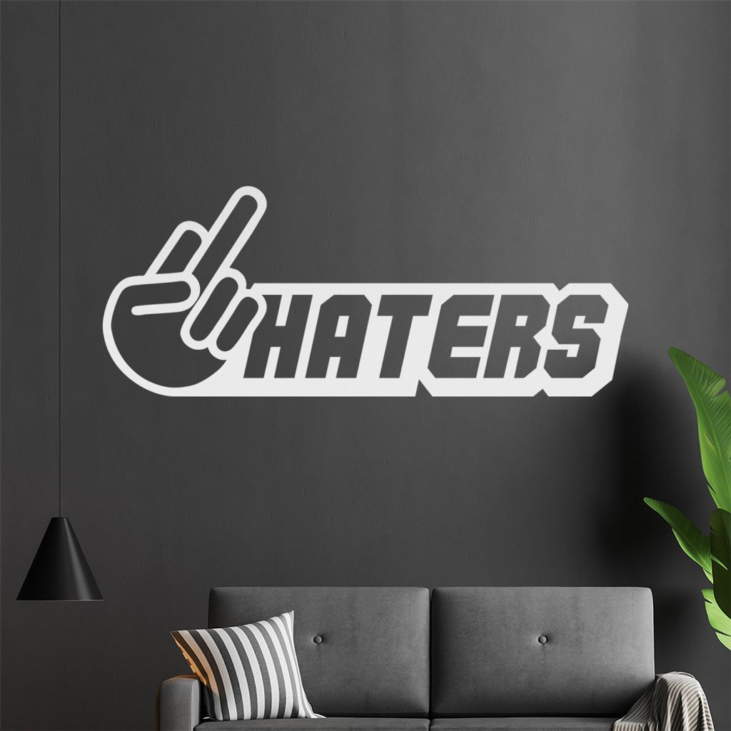 Fuck Haters Wandtattoo in 6 Größen - Wandaufkleber Wall Sticker - Dekoration, Küche, Wohnzimmer, Schlafzimmer, Badezimmer