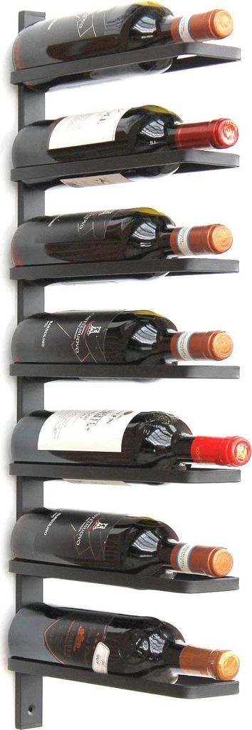 DanDiBo Stojak na wino metalowy ścienny czarny 93885 Stojak Zdjęcie produktu 