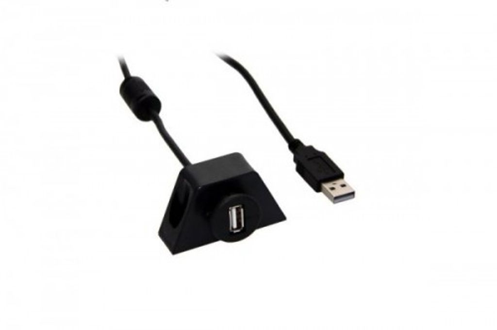 Goobay USB 2.0 Hi-Speed Verlängerungskabel mit Montagehalterung, Schwarz, 2 m - USB 2.0-Stecker (Typ A) > USB 2.0-Buchse (Typ A)