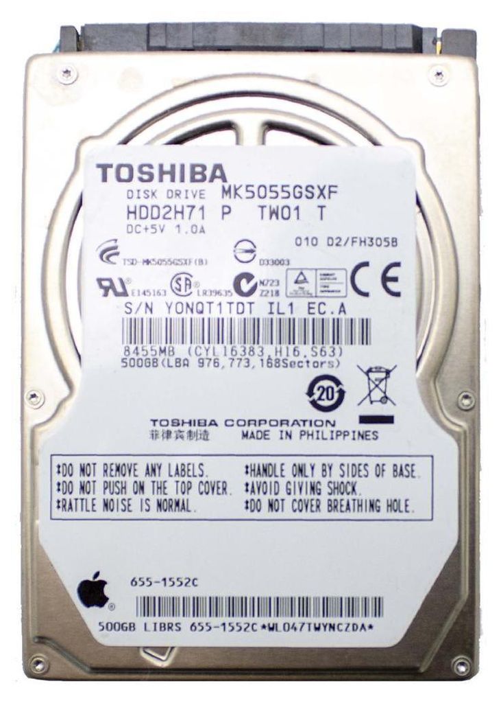 Toshiba Mk5055gsxf Hard Disk 500gb Sata 2,5" Interno Immagine del prodotto 