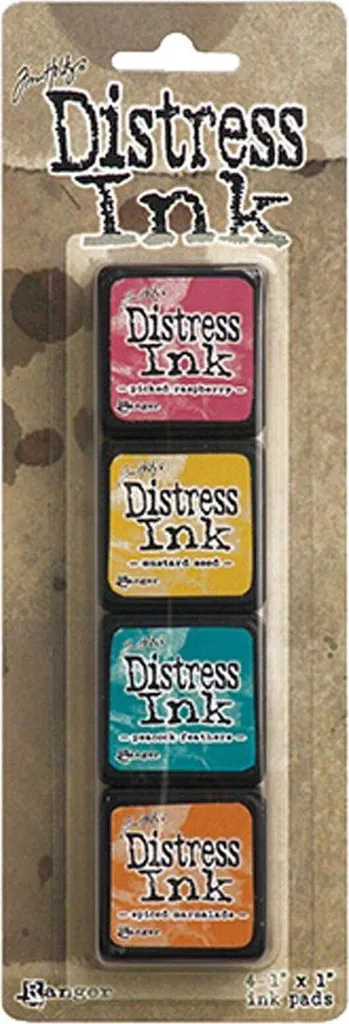Tim Holtz Distress Mini Ink Kits - Kit #1 Ranger avec 4 Couleurs de Base