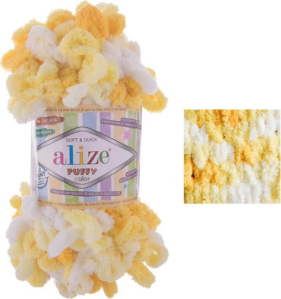 100g Strickgarn ALIZE Puffy Color Fingerstrickgarn Schlaufenwolle Stricken ohne Nadel