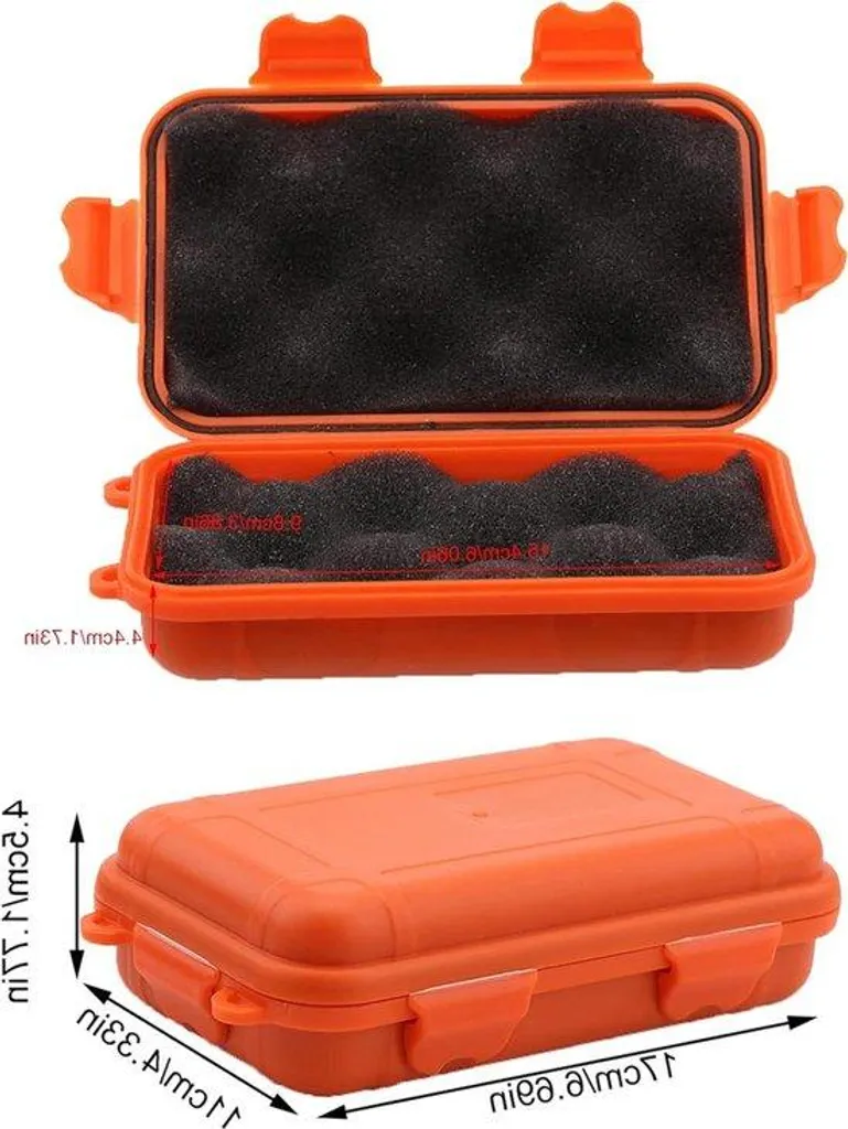 Boîtier de rangement étanche orange pour activités nautiques et sport