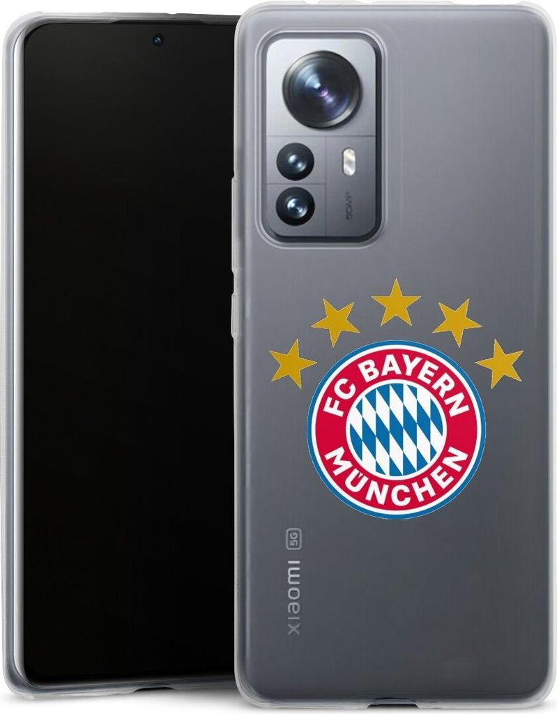 DeinDesign Slim Hülle für Xiaomi 12 Pro 5G Silikon Case Ultra Dünn Handyhülle FC Bayern München FCB Sterne