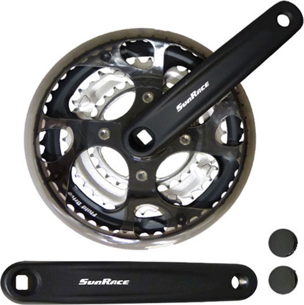 SunRace Kurbelsatz FCM300, 48-38-28Z, L=170mm 3x7/8-fach, Vierkant, schwarz