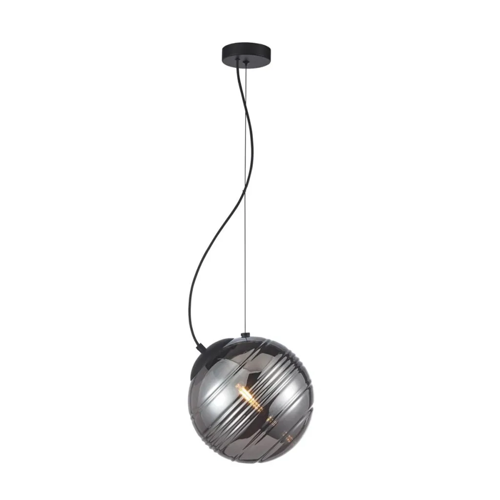 Suspension sphère noire PERONA Italux 1xE27 60W design pour salon