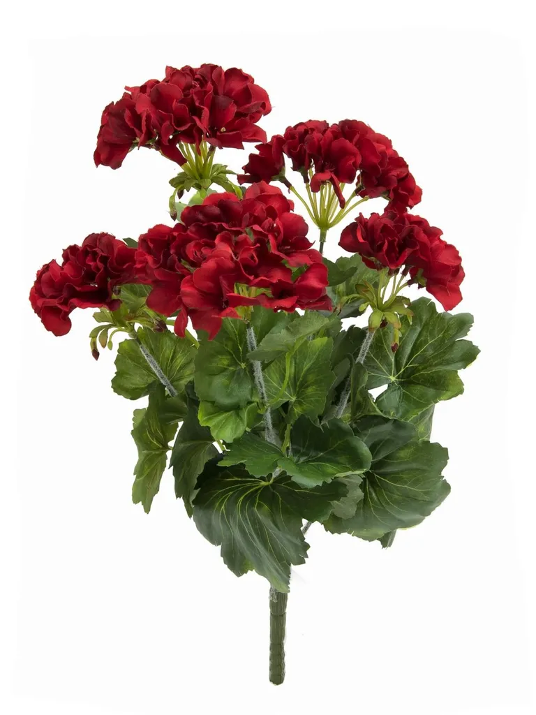 Europalms 82600112 Geranio Artificiale Rosso Scuro 42cm Professionale