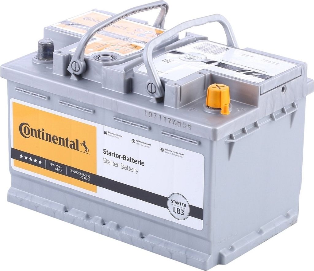 Continental Starterbatterie 12V 70Ah 680A/EN LB3 Batterie Produktbild 