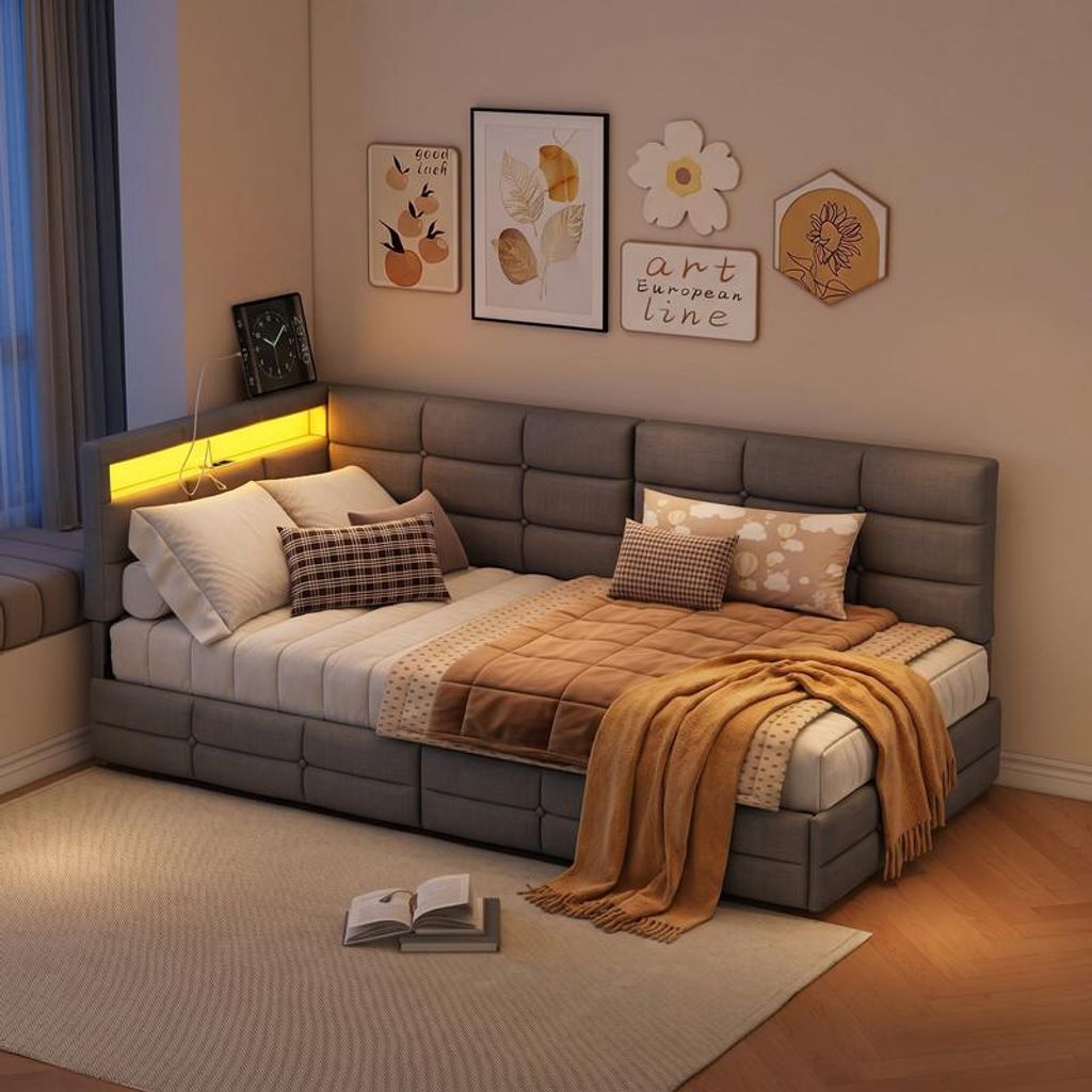 Łóżko tapicerowane ProximaX 90×200 cm – zagłówek w Zdjęcie produktu 