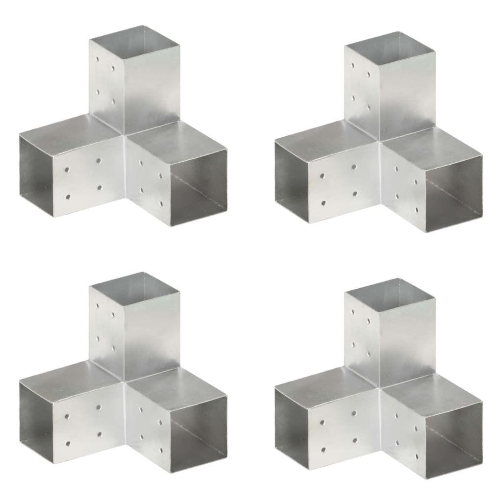 Vidaxl-Pfahlverbindungen 4 PC Y-Form 81x81 mm verzinktes Produktbild 