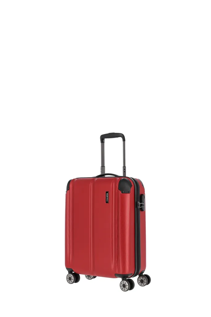 Valise cabine Travelite City 4W Trolley Rouge 53cm - Bagage rigide ABS