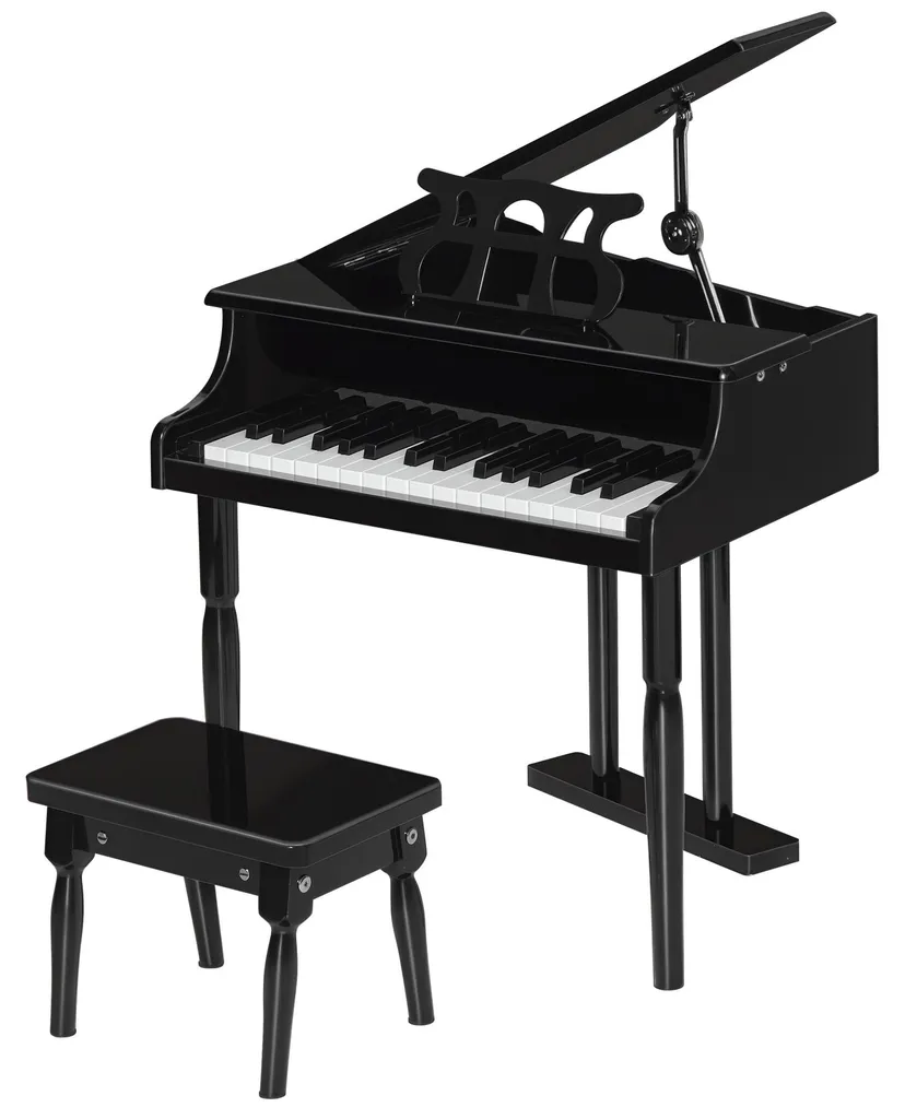 Piano à queue enfant 30 touches noir : fini les jouets en plastique !