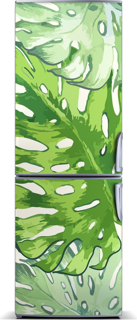 Tulup Kühlschrankdekoration - Magnetmatte - 70 cm x 190 cm - Magnet auf dem Kühlschrank - Tropische Blätter