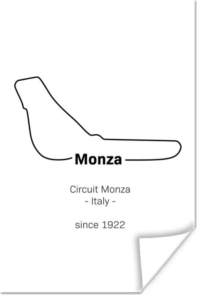 MuchoWow Poster Formel 1 - Monza - Rennstrecke 20x30 cm - Papierdruck