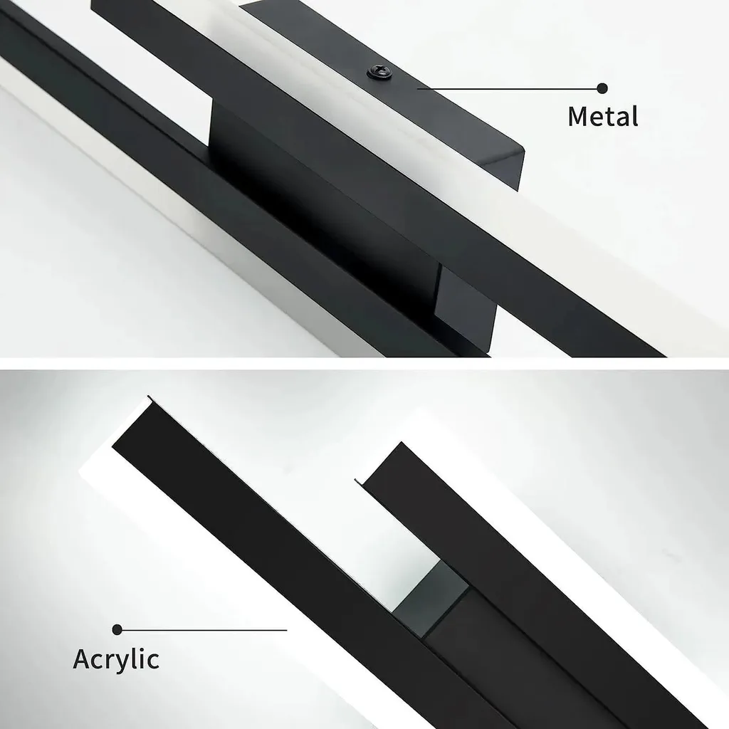 Applique LED lumière blanche 16W avec diffuseur acrylique et châssis noir