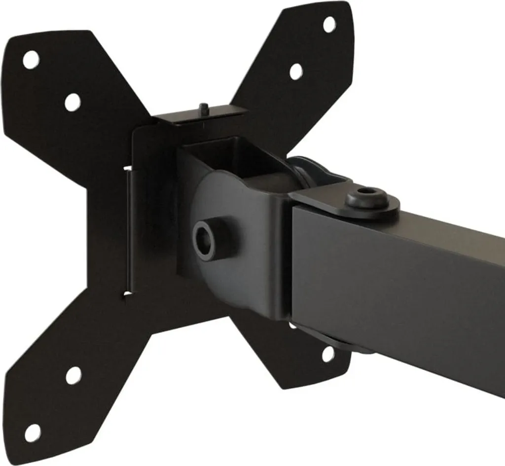 vidaXL Support de table pour 2 écrans Noir en Acier VESA 75/100 mm - 11
