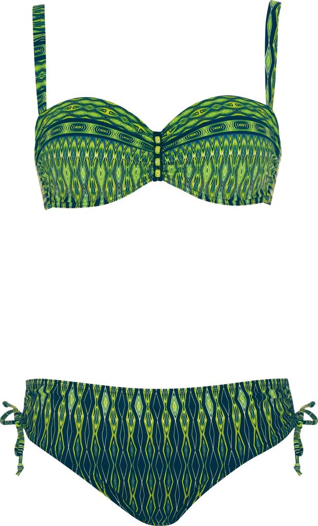 SUNFLAIR Bandeau Bikini mit Softschalen und Formbügel in Grün, Größe 38C