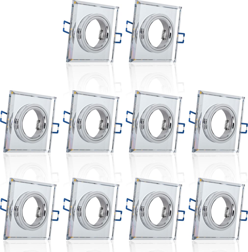 10x MAXKOMFORT Glas Einbaustrahler mit LED Dekoring IP20 Produktbild 6