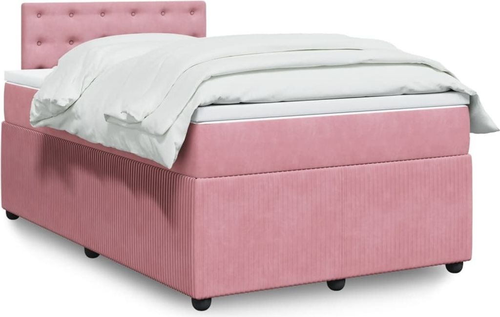 Design Möbel Boxspringbett mit Matratze Rosa 120x200 cm Produktbild 