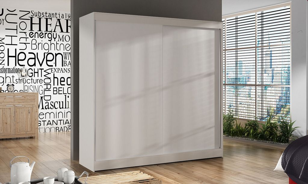 Geräumiger Kleiderschrank BULAN X – Breite 200 cm, weiß