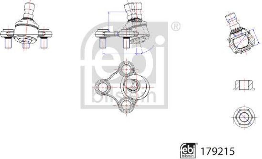 FEBI BILSTEIN 179215 Traggelenk/Führungsgelenk OE 54530C1000 kompatibel mit Tucson, Optima, Sportage