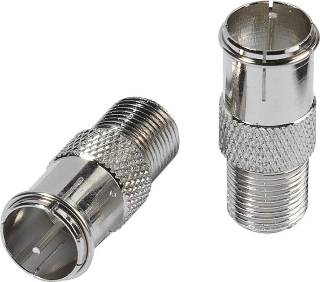 ViVanco Schnelladapter F - Silber, F-Typ, F-Typ, Männlich/Weiblich, Silber, Metall, 2 Stück(e)