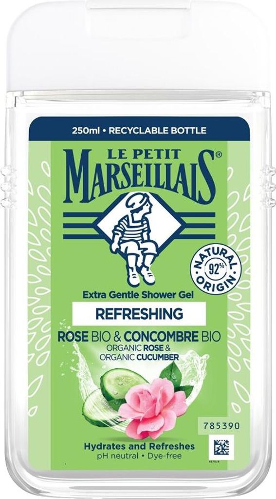 Le Petit Marseillais Extra Gentle Shower Gel Bio Rose Bio Cucumber 250ml