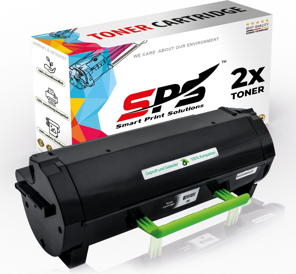 2x Toner 502 50F2000 Schwarz Kompatibel für Lexmark MS410 Drucker