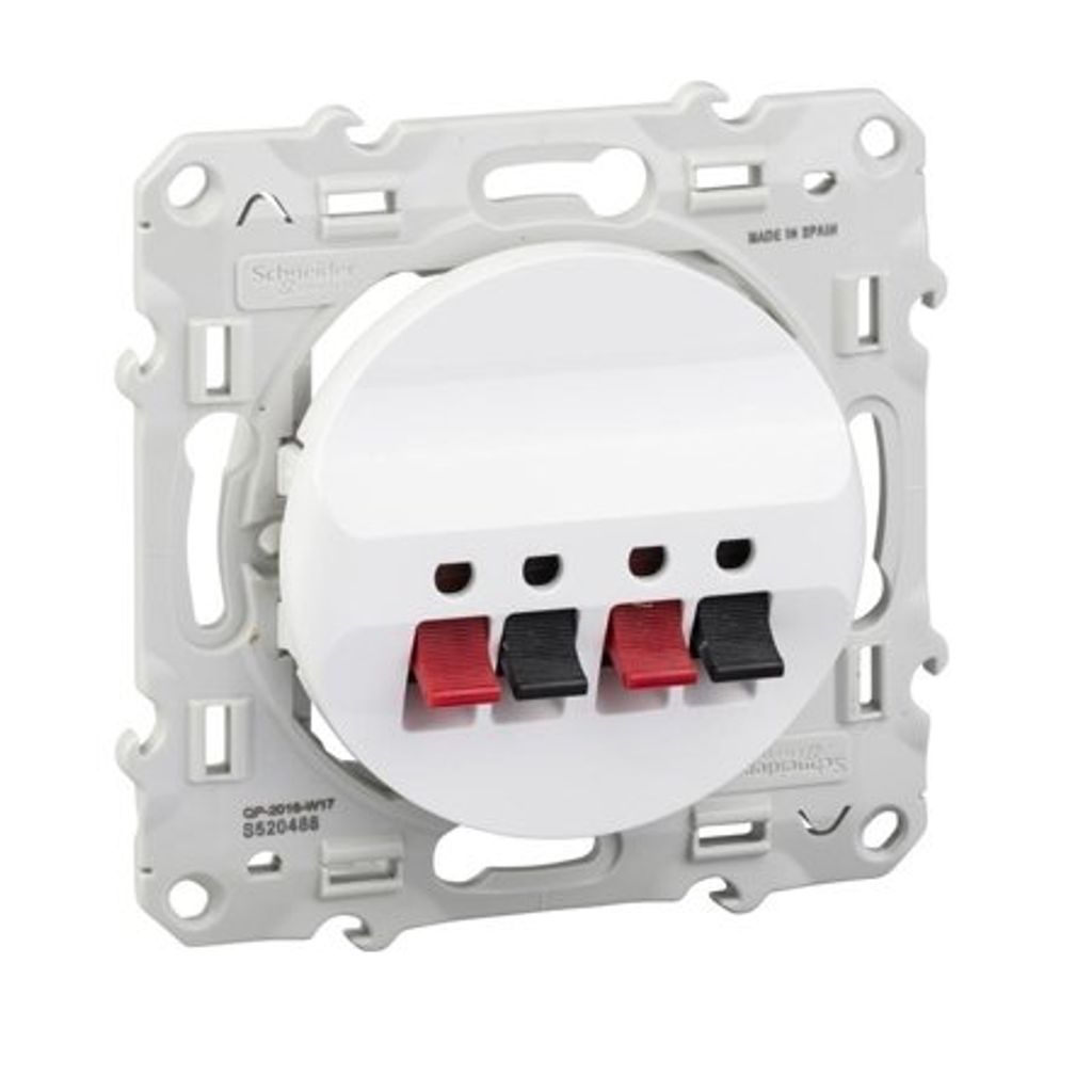 Odace | Weiß | 2-fach Lautsprecher Anschlussdose Schneider Electric