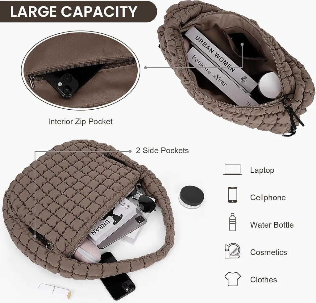 GSenhui Borsa Shopper Grande Nylon | Tote Bag Leggera Multi-uso - 4