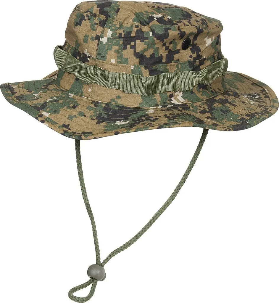 Cappello Bush Gi Boonie XL Ripstop Digital Woodland Mentoniera