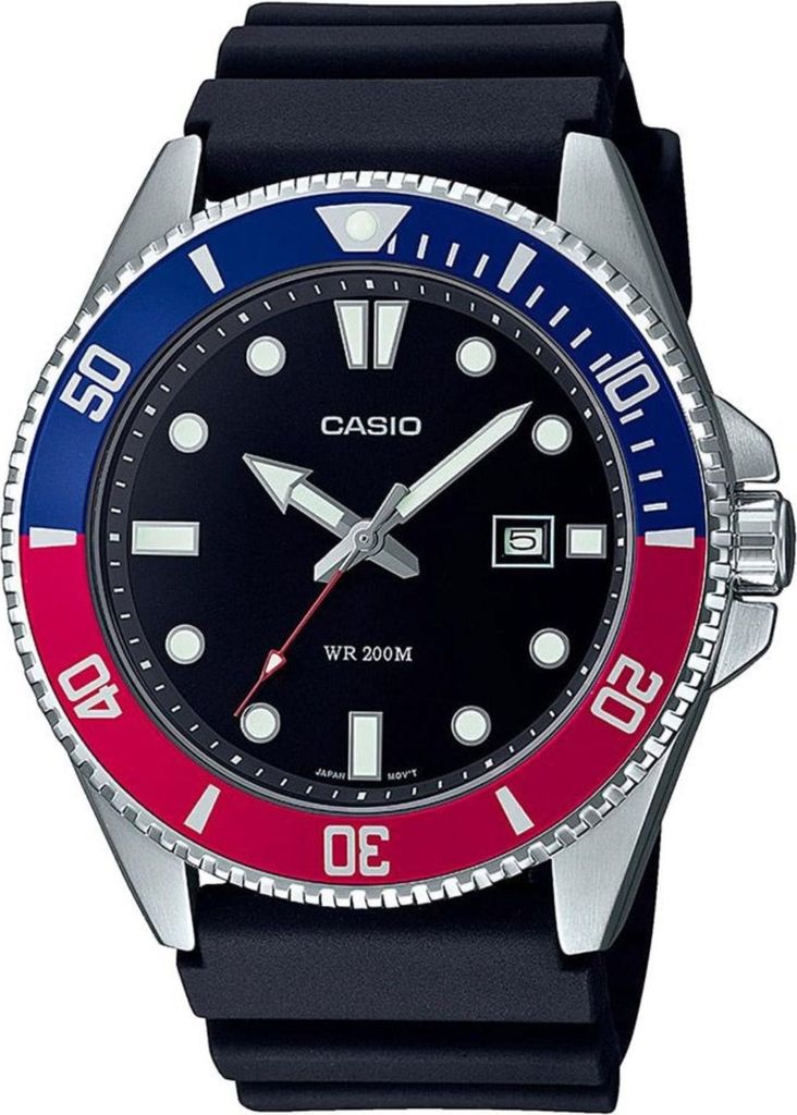 Casio Uhr MDV-107-1A3VEF Taucheruhr Herren Blau Rot Produktbild 
