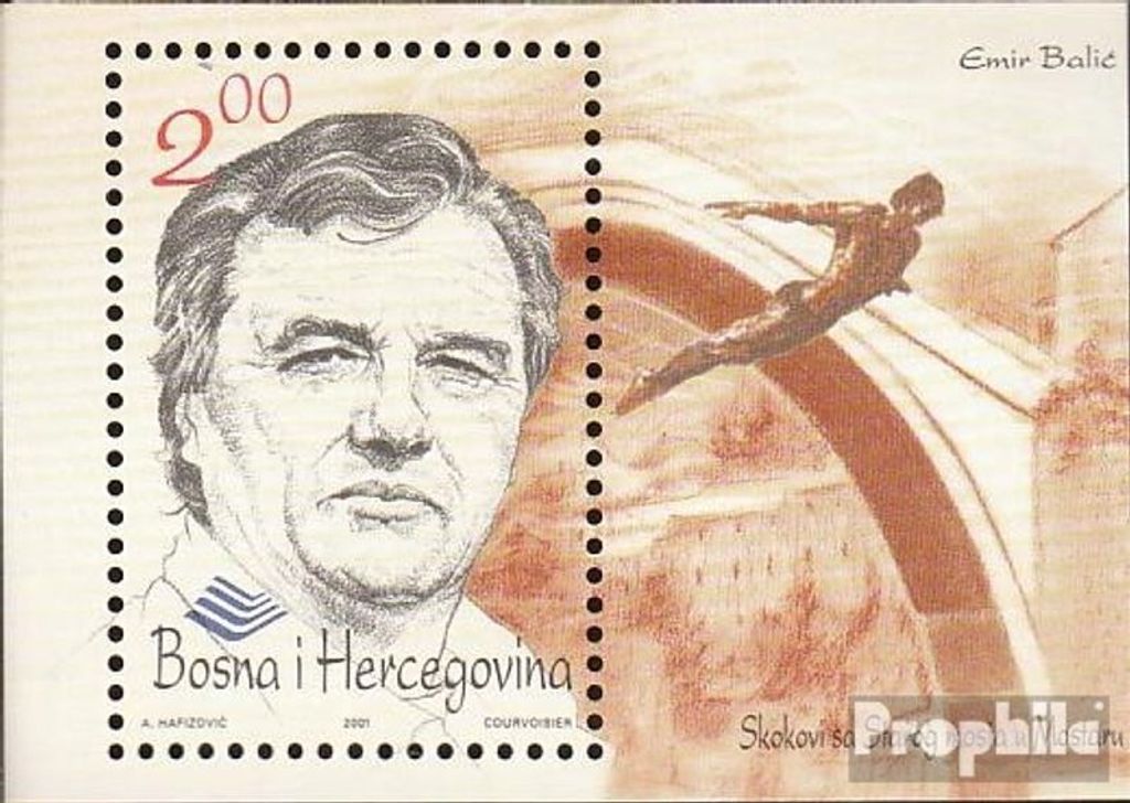 Briefmarken Bosnien-Herzegowina 2001 Mi Block14 (kompl.Ausg.) postfrisch Brückenspringen