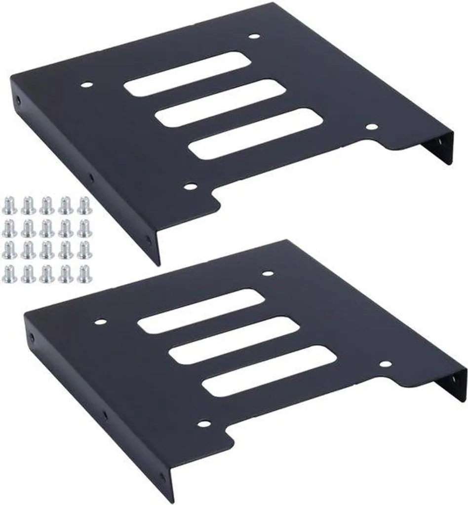 Adaptateur SSD HDD 2.5 vers 3.5 pouces - Support Métal Noir - Lot de 2