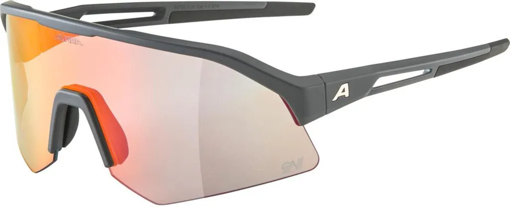 Lunettes de Soleil de Sport Alpina Sonic HR QV Gris pour Vélo et Course