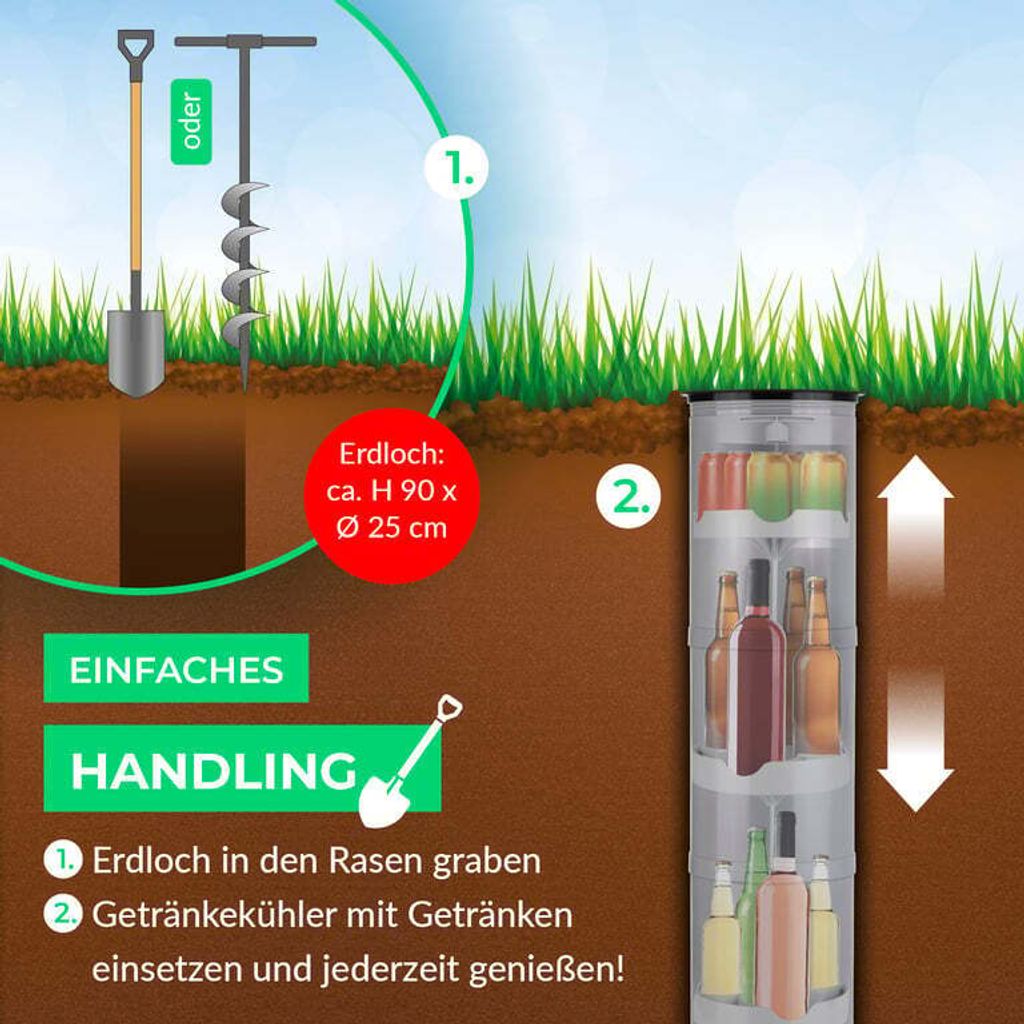 MAXXMEE Flaschenkühler für deinen Garten Erdloch Bierkühler Produktbild 6