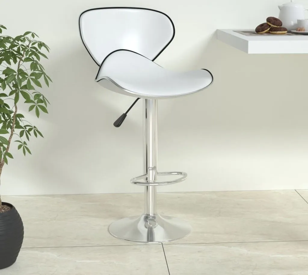 Sgabello Cucina Bianco Ecopelle Girevole - The Living Store