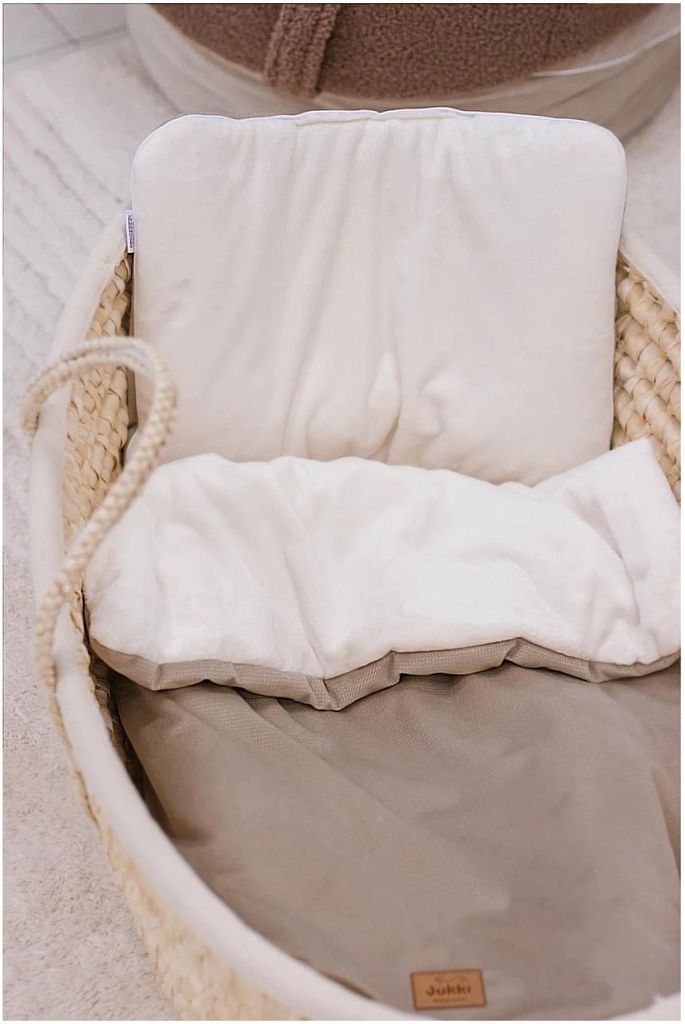 Kinderwagenset – Decke und Kissen – Ecru Plush & Cappuccino Produktbild 