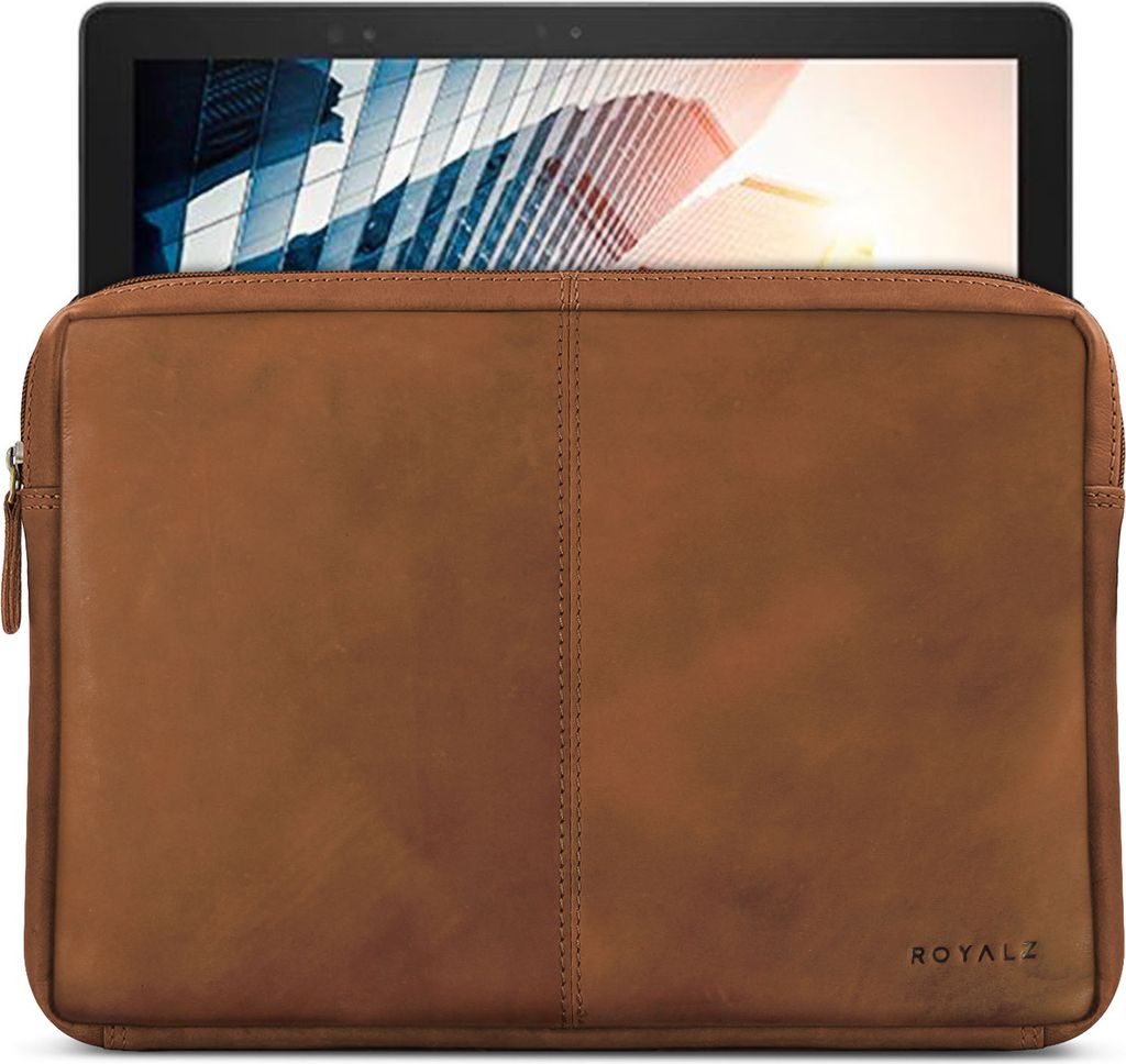 ROYALZ Leder Sleeve für Dell Latitude 5285 Ledertasche ( 12,3 Zoll ) Lederhülle Tasche Schutztasche Schutzhülle Cover Mappe Folio Retro Vintage ...