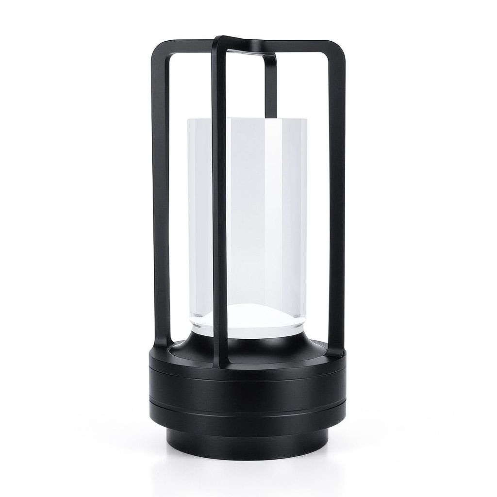 Kabellose LED-Tischlampe aus Glas – Metalllampe mit Produktbild 