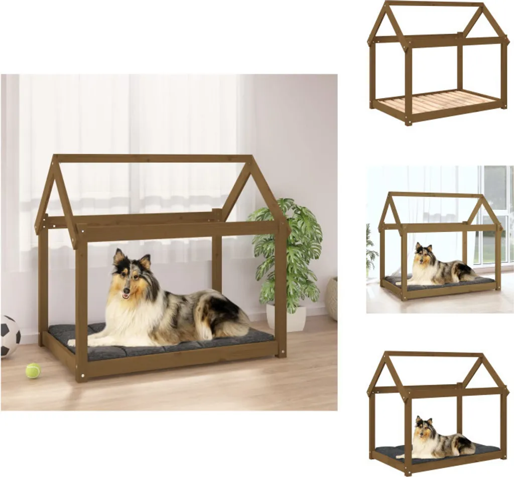 Divano Letto Cani in Legno 101x70x90 cm - Finitura Miele vidaXL