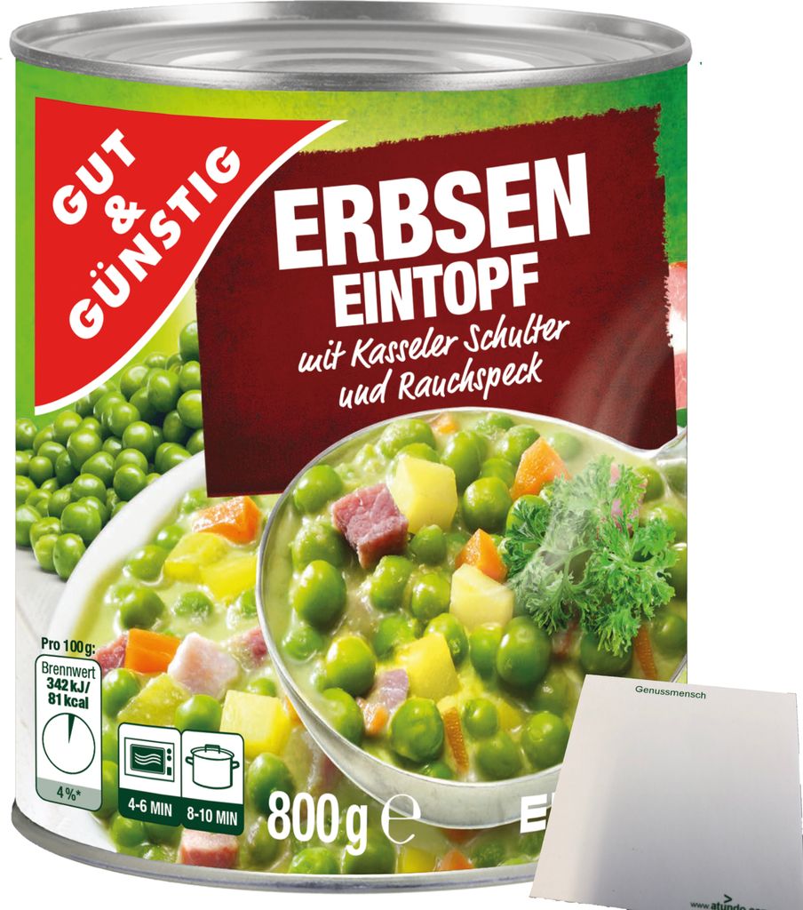 Gut & Günstig Erbseneintopf mit Kasseler und Rauchspeck Produktbild 