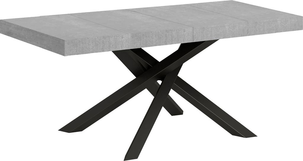 Ausziehbarer Tisch 90 x 120/224 cm, Gestell Volantis Premium Cement Anthrazit