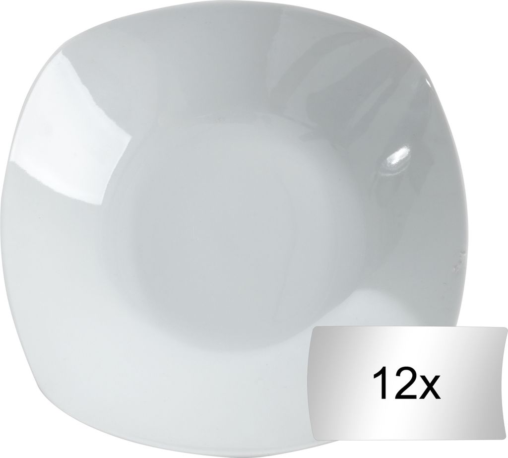 Suppenteller - Ø 22 cm - Weiß - Porzellan - 12er Set