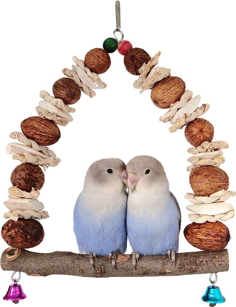 Natürliches Apfel-Holz-Walnuss-Vogelschaukel-Sitzstangen-Papageien-Hängespielzeug, Vogel-Turnhallen-Ständer-Spielzeug, Vogelkäfig-Pick-Kauspiel...