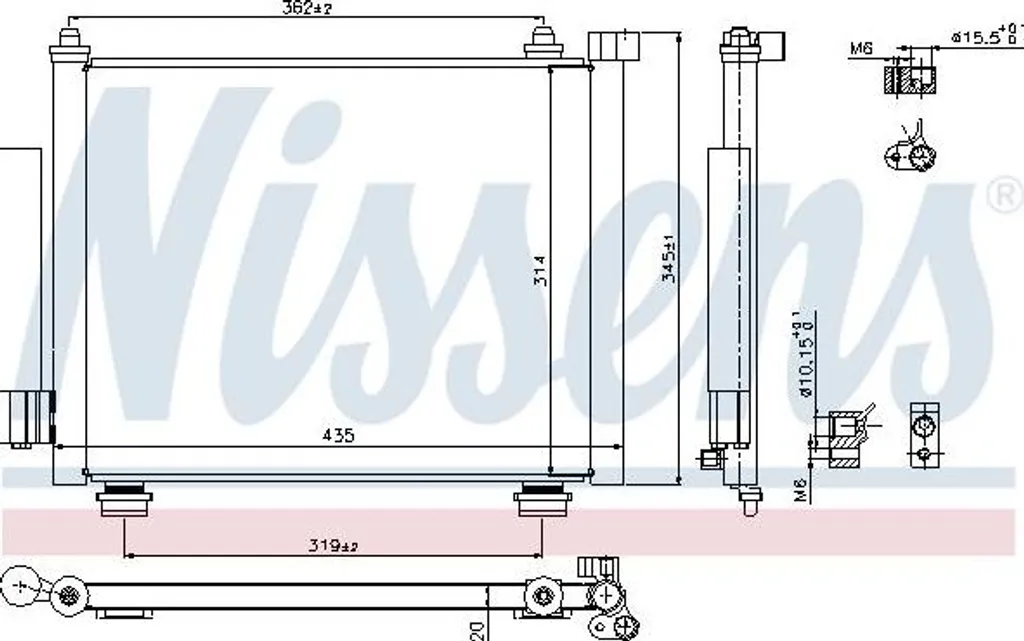 Radiateur de climatisation NISSENS 940315 compatible avec Agila A