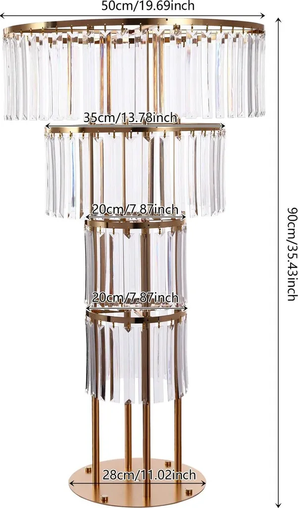 Support fleurs mariage 90cm stable et haut doré pour gagner de la place