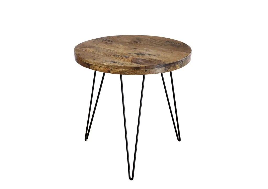MASSIVMOEBEL24 Table basse 60x60 Bois de récupération RAILWAY #109